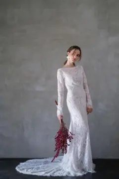 【DRESS PRODUCTION】バックV 長袖ウェディングドレス