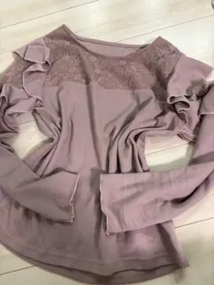 GRL レースフリル長袖トップス ピンク