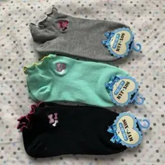 新品 レタストリムソックス　3足セット 22〜24cm レディース　女児