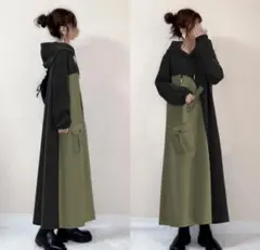 パーカーロングワンピース