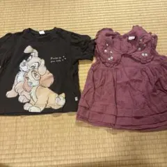 110㎝半袖Tシャツとノースリーブの2枚セット
