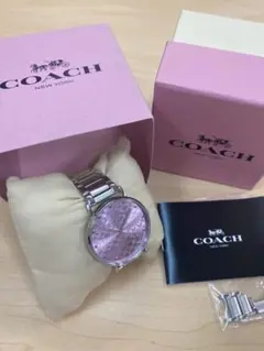 COACH 腕時計 ピンク文字盤 シグネチャー　箱付き　高級ブランド　女性　コマのサムネイル