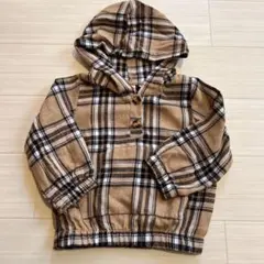 チェック パーカー 86 ブラウン ベージュ