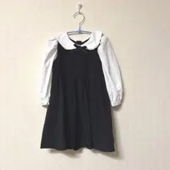 黒と白の襟付きドレス　4y
