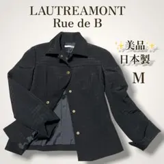 ロートレアモン Rue de B 格子柄 金ボタン テーラードジャケット 2 黒