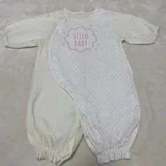 ロンパース　長袖　黄色　ドット柄　イエロー　薄手　 50 60