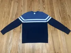 GAP L ネイビー/ブルー ストライプニット
