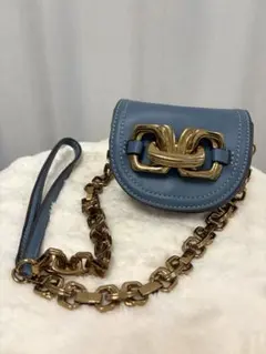 ZARA チェーンショルダーバッグ ミニバッグ ブルー ゴール