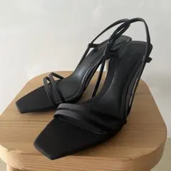 ZARA 巻きリボンデザインハイヒールンダル 38