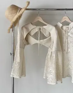 AERMA 華やかな異素材ボレロ