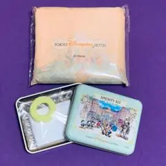 【新品未開封】ディズニーランドホテル エコバッグ アメニティ キット 缶 ケース