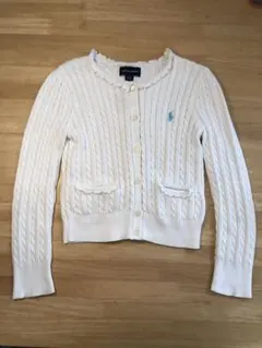Ralph Lauren ラルフローレン カーディガン 4/4T ホワイト110
