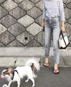 【美品】アッパーハイツ エイティーズ シルバーデニムパンツ　24