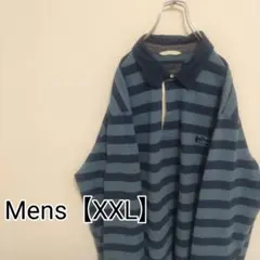 J20【US輸入】エルエルビーン　長袖ポロシャツ【メンズXXL】青他ボーダー