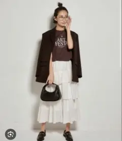 Mila Owen イレヘム後ろスリット入りティアードスカート