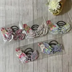 【お得セット♪】まとめ売り②ヘアゴムセット　うさ耳リボン　リバティ生地使用