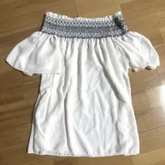 オフショルダー 半袖 ブラウス ホワイトのサムネイル