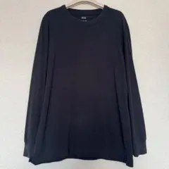 UNIQLO ユニクロ クルーネック長袖カットソー ブラック Lのサムネイル