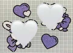 デコうちわ パーツ 紫 4点セット