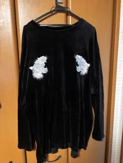 LHP Danke Schon ベロアカットソー 虎刺繍 ブラックのサムネイル