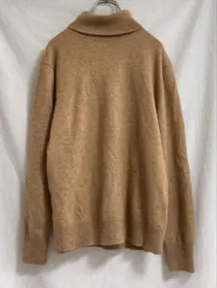 ユニクロ　XL カシミヤ　キャメル　ハイネック　タートル　ニット　プルオーバー