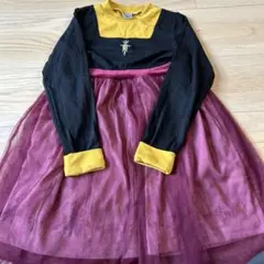 長袖ワンピース サイズ120 黒・紫　アナと雪の女王