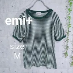 emi+ ストライプ綿100%生地 半袖Tシャツ Mのサムネイル