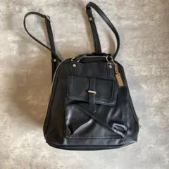 a.v.v /リュック/レザー/2way/ショルダーバッグ/黒/ブラック