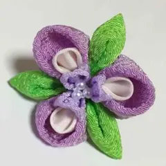 菖蒲の つまみ細工 2wayクリップ