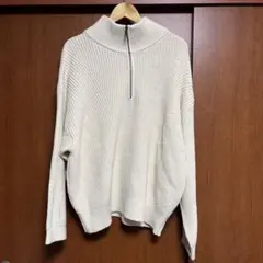 WYM アイボリー ハイネックニット