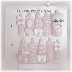 ネイルチップ 現品 量産型 地雷系 ゴテゴテ スナ系 ワンホン 韓国 平成女児