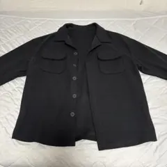 メンズ ブラック オープンカラーシャツ ジャケットのサムネイル
