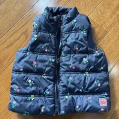 GAP ネイビー 花柄 ダウンベスト 100cm
