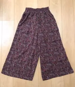 花柄 ガウチョパンツ ワイドパンツ