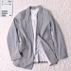 V2 新品 サイズ40 H&M ストライプ柄 ボタン無しジャケットのサムネイル