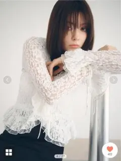 FRAY I.D ラッフルデザインレーストップス