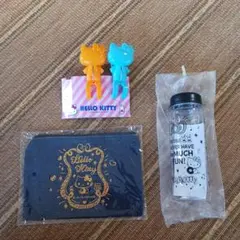 ハローキティ 【クリアボトル、ピンチ、デニムポーチ】未使用品、送料込み