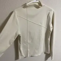 アイボリー長袖カットソー フリース素材