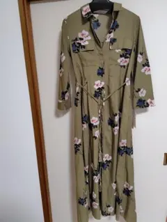 ミラオーウェン　ロングワンピース オリーブグリーン