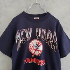 90s ナツメグ ニューヨーク・ヤンキース プリントTシャツ ネイビー Mのサムネイル