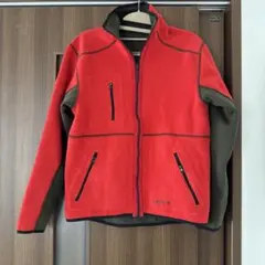 adidas リバーシブル フリースジャケット レッド×カーキ Mサイズ