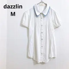 ダズリン 半袖 ブラウス シャツ レース プリーツ パフスリーブ フェミニンMのサムネイル