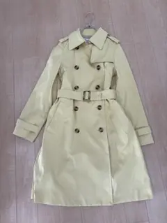 UNTITLED パステルイエロートレンチコート ダブルブレスト ベルト付き