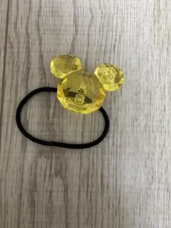 ディズニー ミッキー ミニー クリアー アクセサリー ヘアゴム 黄色 イエロー