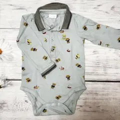 next baby クマ柄ロンパース グレー