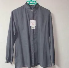 【新品・未使用】INES チェックフリルブラウス 長袖　UNIQLO -L-
