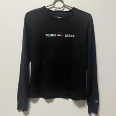 TOMMYJEANS 長袖Tシャツ　ブラック　ロゴ　トミージーンズ ロンT