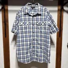 Patagonia 化繊 半袖チェックシャツ M