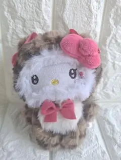 헬로 키티 표범 무늬 봉제 인형 열쇠 고리
