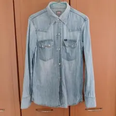 廃盤耳付デニムシャツ⭐︎レッドイットライドLetitRide ⭐︎半袖